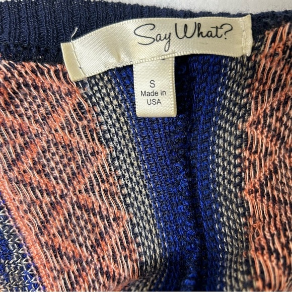 Say What? Woven Open-Front Long-Line Duster Cardigan, Size S - Picture 5 of 7